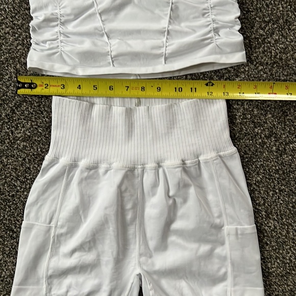 FP Movement Good Karma Ruched Crop Tank & Tennis Short - White - M/L - Picture 2 of 11
